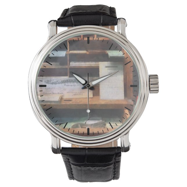 Tåg Biljettkontor Armbandsur (Framsida)