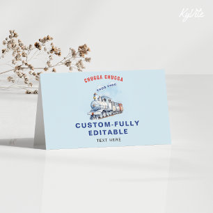 Tåg Birthda Folat Food Tält Card, Chugga Chugga Ch Kort