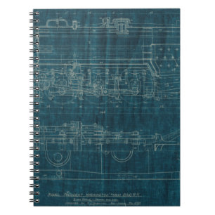 Tåg Blueprint I Anteckningsbok