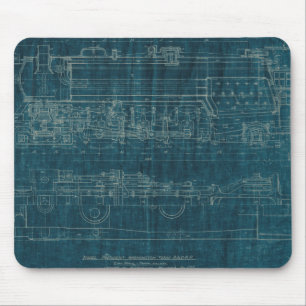 Tåg Blueprint I Musmatta