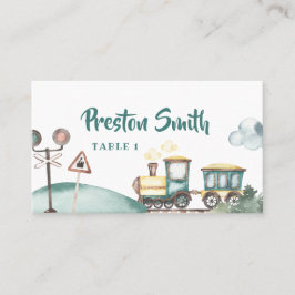 Tåg Boy 2nd Birthday Place-tema Placeringskort