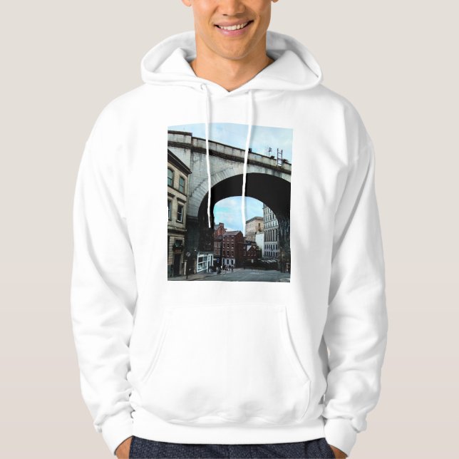 Tåg bridge , Newcastle on tyne Hoodie (Framsida)