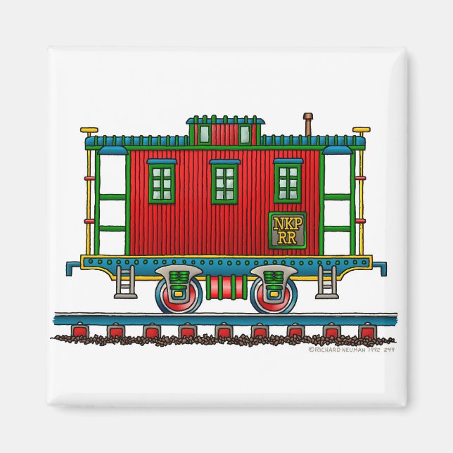 Tåg Caboose Car Magnet (Framsidan)