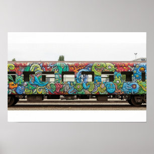 Tåg Car Graffiti Mural Poster