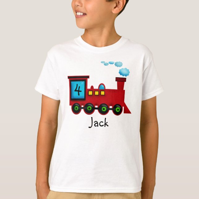 Tåg ChooChoo Birthday T-Shirt (Framsida)