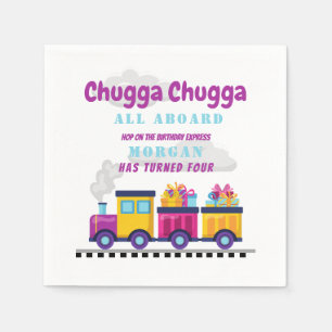 Tåg Chugga Choo-Tecknaden vid alla åldrar Pappersservett