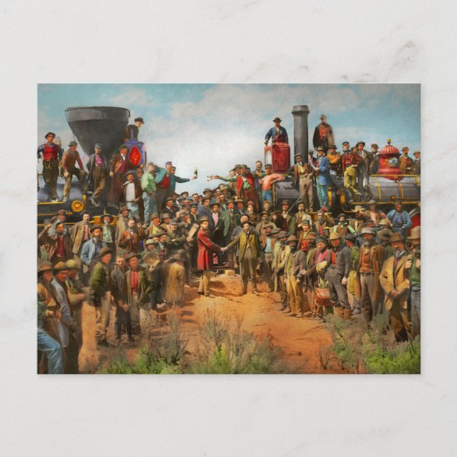 Tåg - Civil - Champagnefoto 1869 Vykort (Framsida)