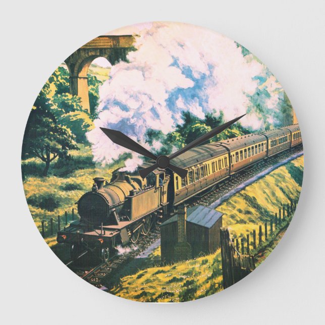 Tåg Clock Stor Klocka (Framsida)