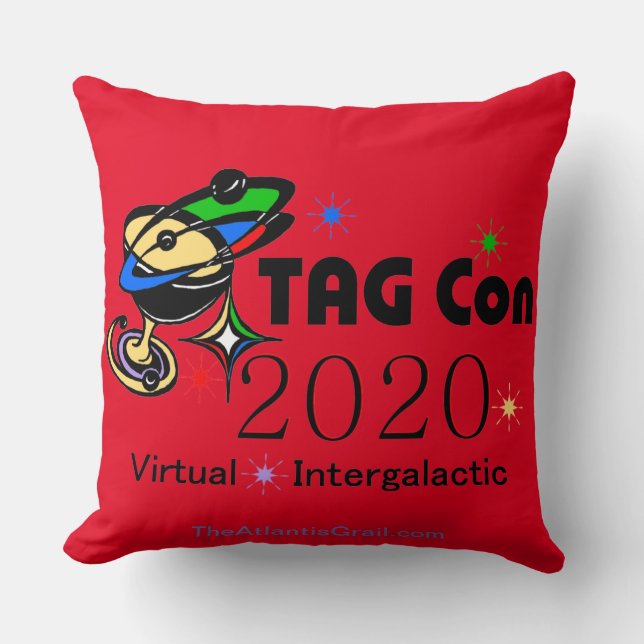 TAG Con 2020 - Virtuell - Röd Kvadrant Kudde (Framsida)