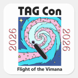 Tag Con 2026 - Flight of the Vimana-klistermärke Fyrkantigt Klistermärke