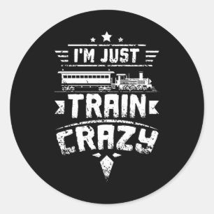 Tåg Crazy Runt Klistermärke