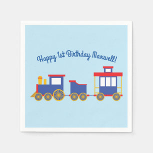 Tåg Cute Choo-Choo 1:a födelsedag Party tema Pappersservett