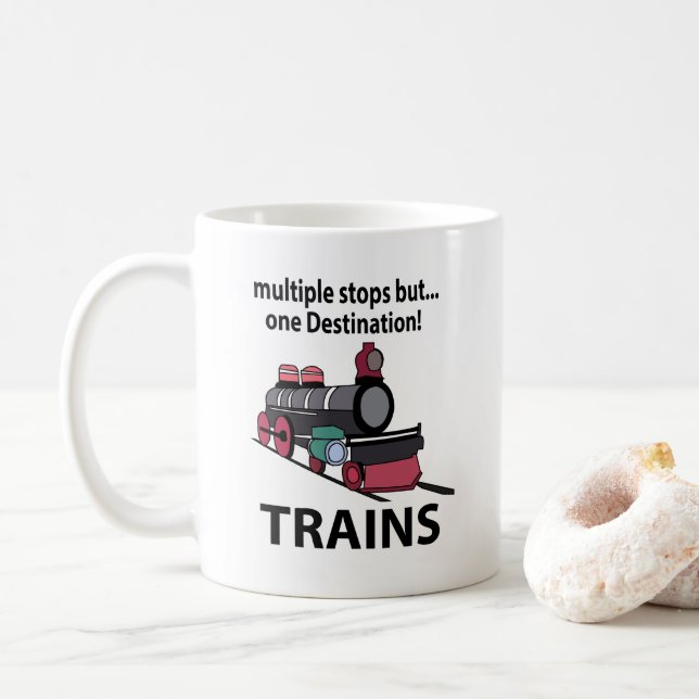 Tåg Flera Stopp Men En Destination Tåg Kaffemugg (Med munk)
