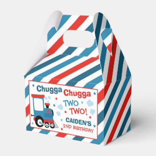 Tåg Födelsedagsfest Decor Chugga Chugga två Presentaskar