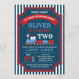 Tåg födelsedagsfest inbjudan