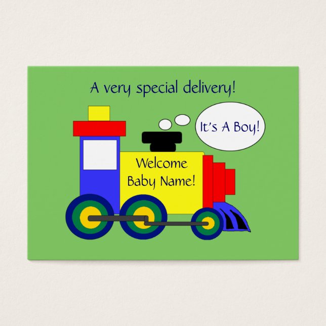 Tåg födelsekort visitkort (Framsidan)