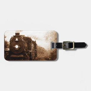 Tåg för ånga för vintageSteampunk järnväg antikt Bagagebricka