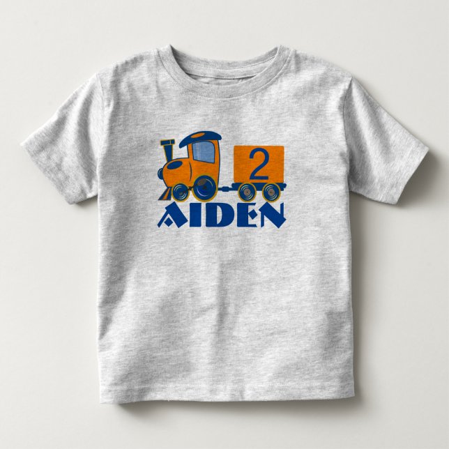 Tåg för anpassadeålderfödelsedag tee shirt (Framsida)