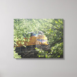 Tåg genom skogen canvastryck