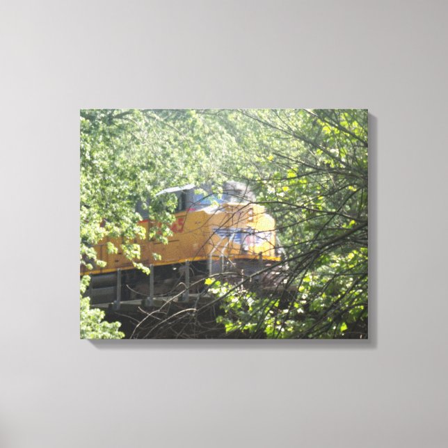 Tåg genom skogen canvastryck (Framsida)