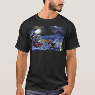 Tåg genom Winter Mountain Town T Shirt