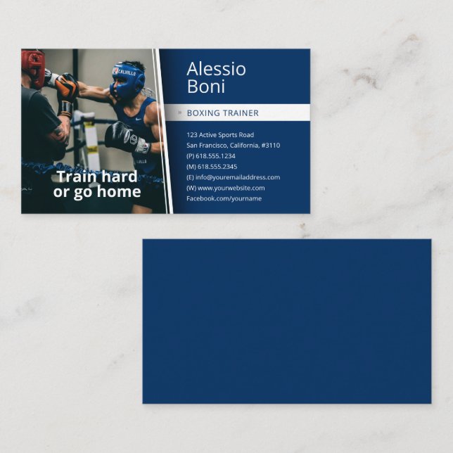 Tåg hard | Boxing Trainer Visitkort (Fram/baksida)