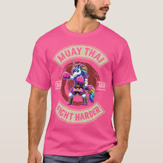 Tåg hard Fight Harder - Muay Thai Unicorn T Shirt