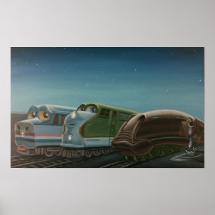 Tåg i Boston Yard Poster