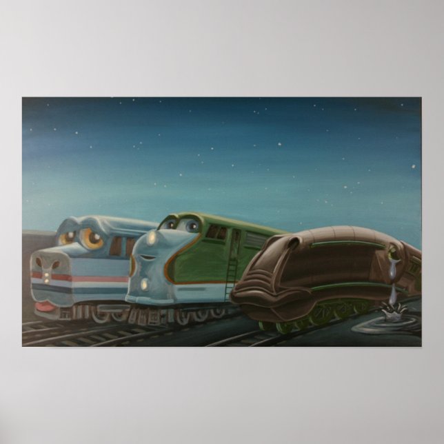 Tåg i Boston Yard Poster (Framsidan)