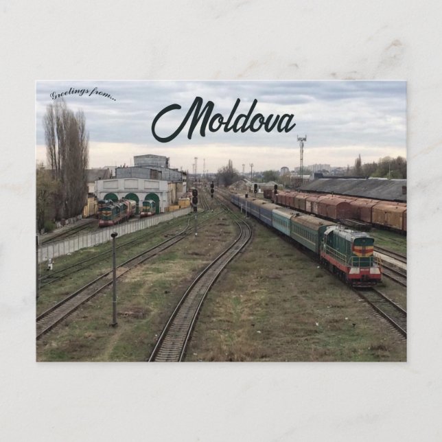 Tåg i Chisinau Moldavien Vykort (Framsida)