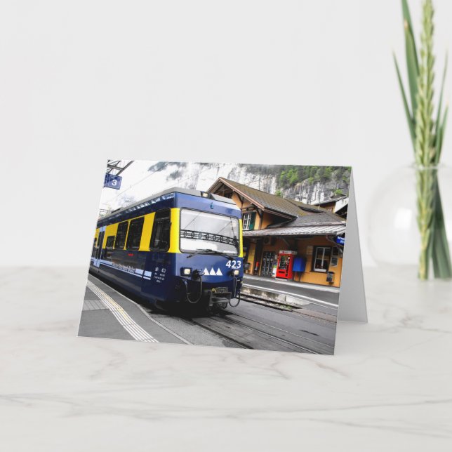 Tåg i Schweiz alpernor Helgkort (Framsida)