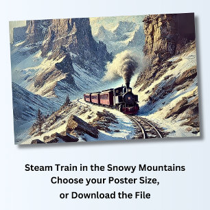 Tåg i Snowy-bergen, Järnväg Poster
