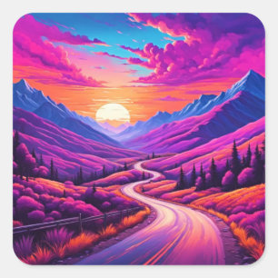Tåg I Travel Miles Design Fyrkantigt Klistermärke