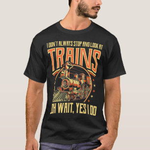 Tåg järnvägar Vintage Tåg Funny Tåg T Shirt