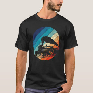 Tåg järnvägs-Vintagen Retro Locomotive Old Model T Shirt