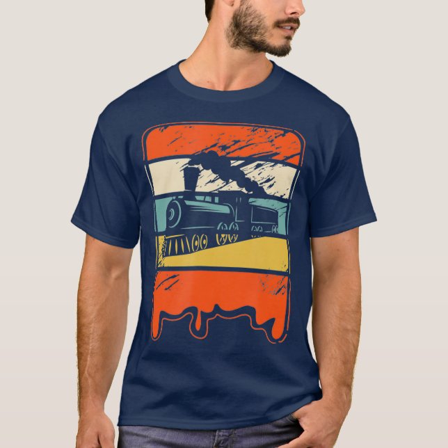 Tåg järnvägslok Ingenjör Vintage Gift T Shirt (Framsida)