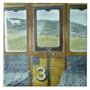 Tåg Landskap (av Eric Ravilious) Kakelplatta