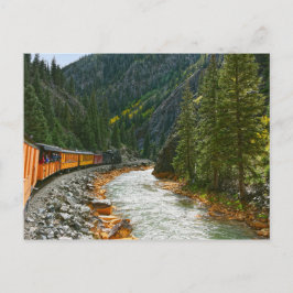 Tåg längs med floden Animas, Colorado Vykort