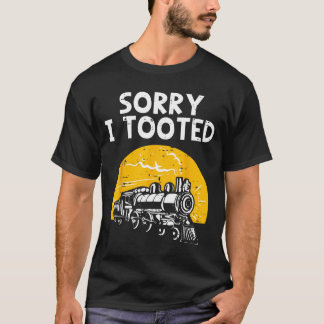 Tåg ledsen tutade rolig lokomotiv järnvägsmän t shirt