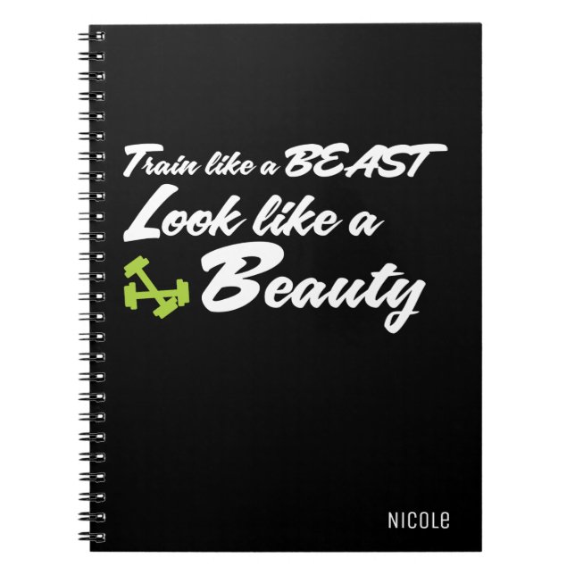TÅG LIKNAR EN BEAST Personlig Fitness Journal Anteckningsbok Med Spiral (Framsidan)