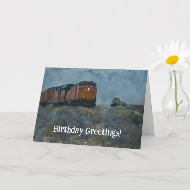 Tåg Locomotive Funny Pun Birthday Card Kort (Liten växt)