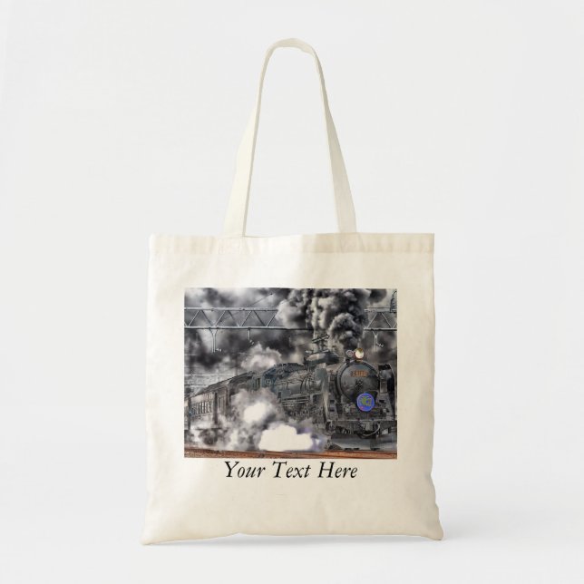 Tåg / Lokomotiv Totebag Tygkasse (Framsidan)