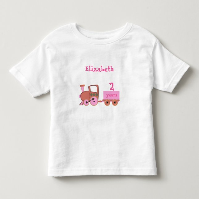 tåg med åldersflicka t shirt (Framsida)