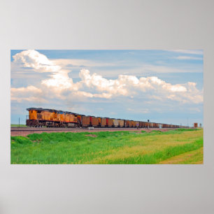 tåg med många bilar poster