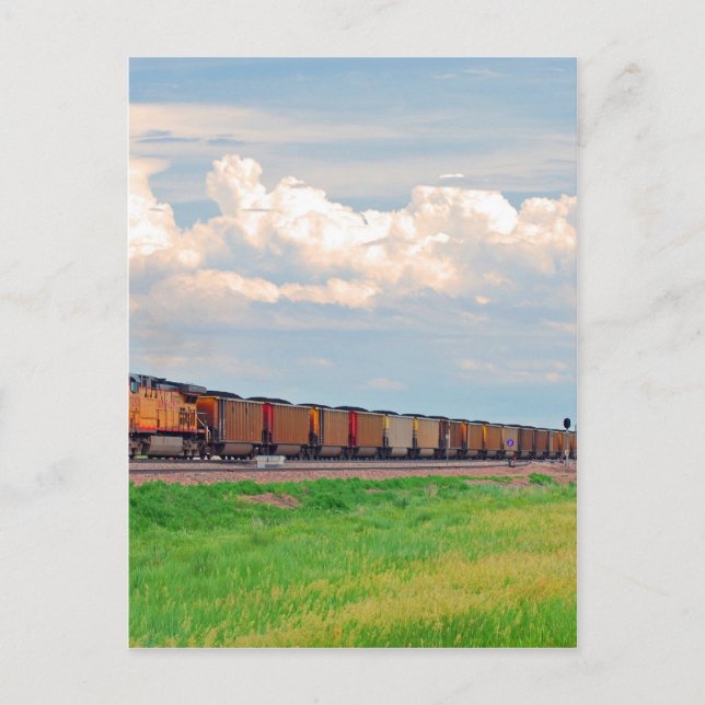 tåg med många bilar vykort (Framsida)