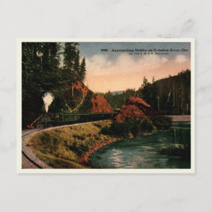 Tåg närmar sig Mohler Oregon, Vintage Vykort