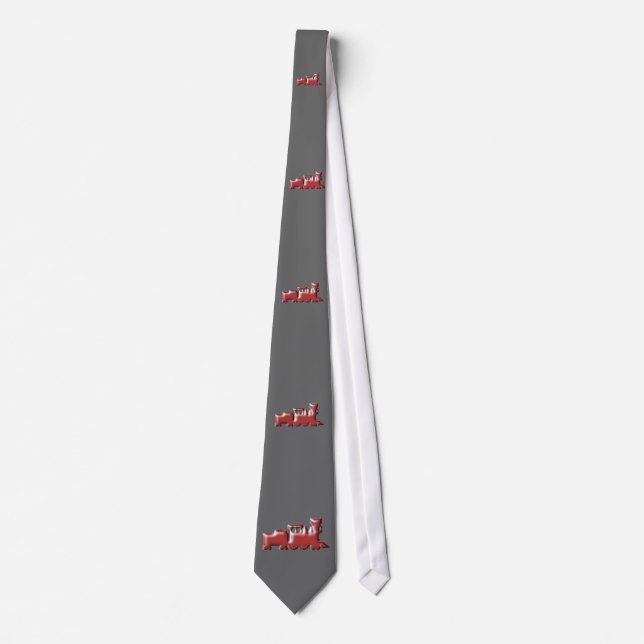 Tåg Necktie, rödpräglat Tåg Slips (Framsida)