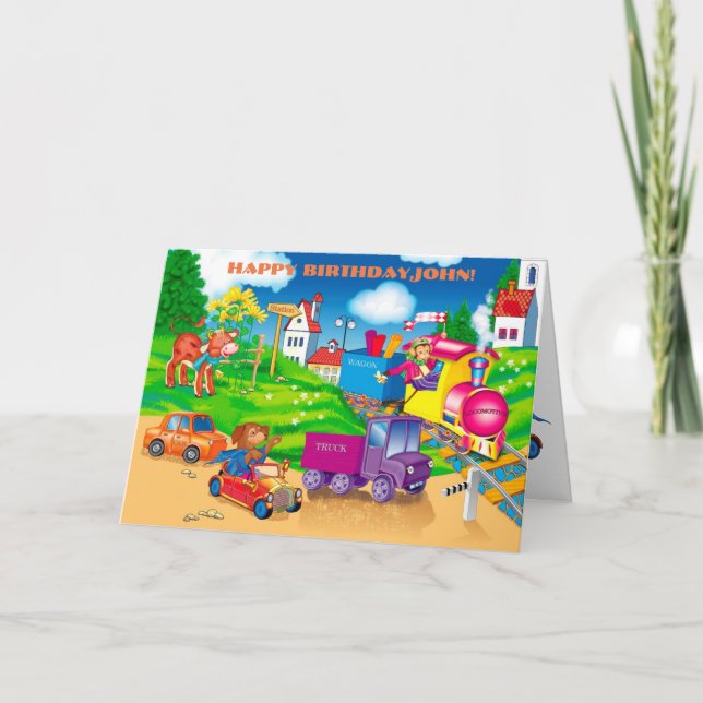 tåg och bil kort (Framsida)