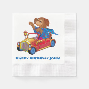 tåg och bil pappersservett