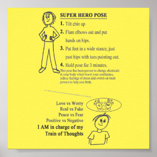 Tåg of Think - Toppen Hero Pose Reminders Poster